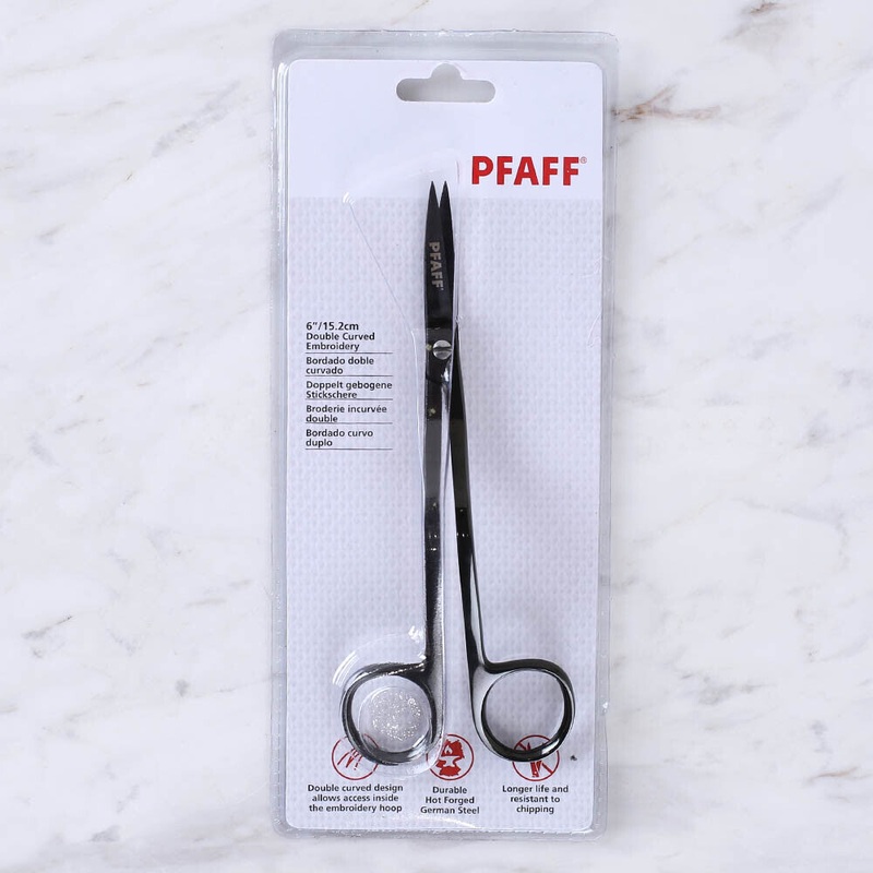 PFAFF Double Curved Embroidery Scissors 6 inch – Black