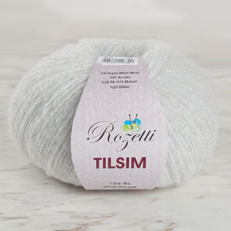 Rozetti Tlsm Glittery Hand Knitting Yarn Light Grey – 362-01