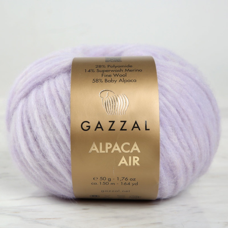 Gazzal Alpaca Air Knitting Yarn, Lilac – C:88