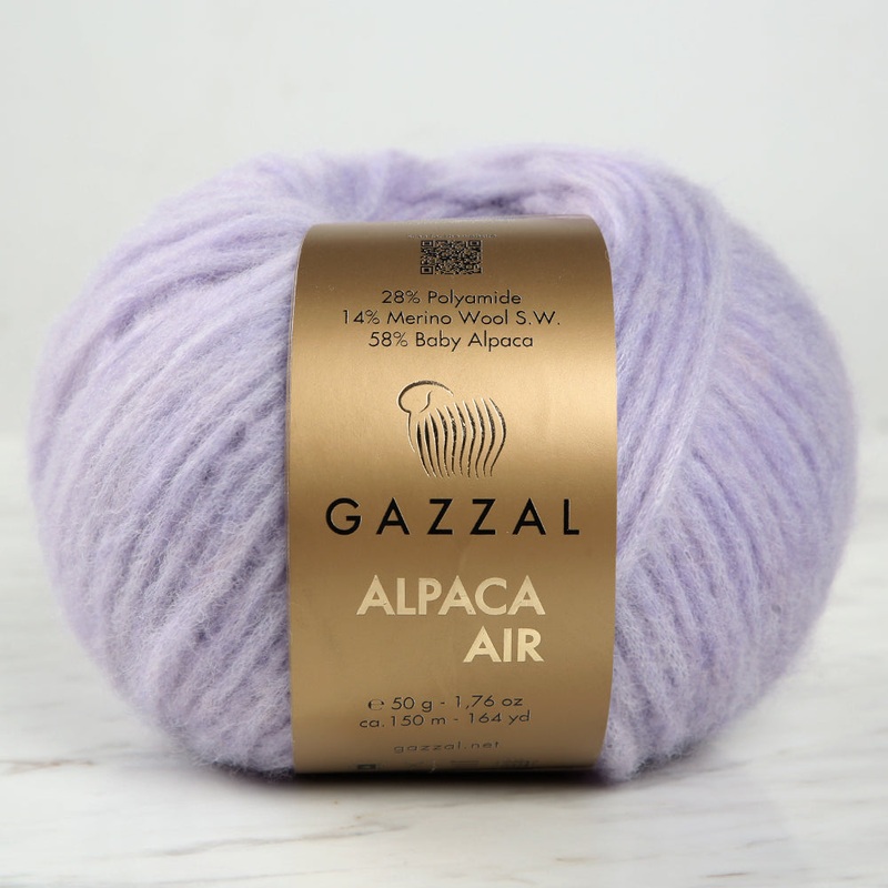 Gazzal Alpaca Air Knitting Yarn, Lilac – C:89