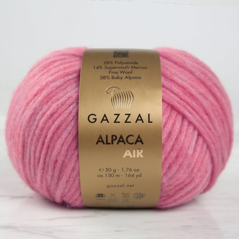 Gazzal Alpaca Air Knitting Yarn, Pink – C:86