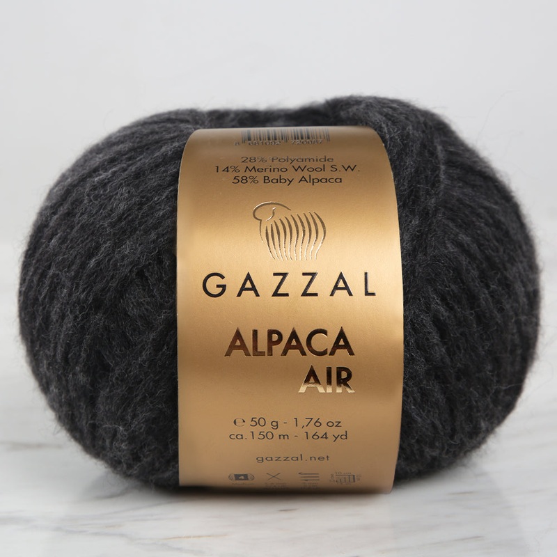 Gazzal Alpaca Air Knitting Yarn, Smoke – C:96