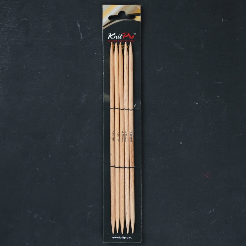 KnitPro Basix Birch 4.5mm 20cm Double Pointed Needles – 35118