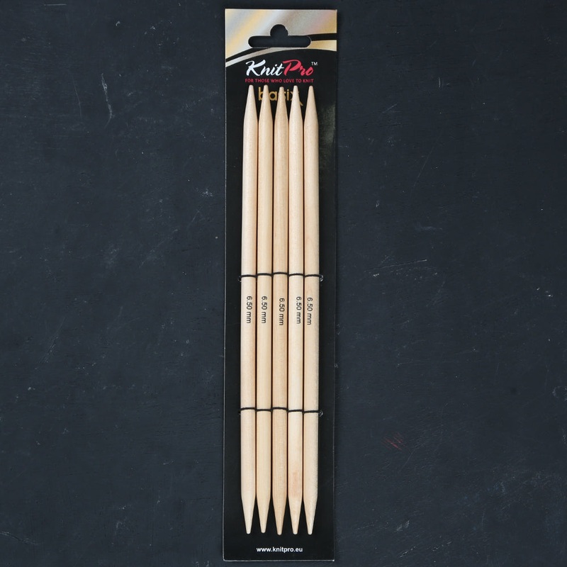 KnitPro Basix Birch 6.5mm 20cm Double Pointed Needles – 35122