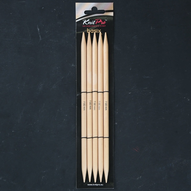 KnitPro Basix Birch 7mm 20cm Double Pointed Needles – 35123