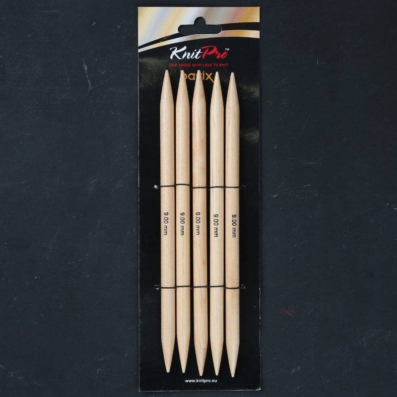 KnitPro Basix Birch 9mm 20cm Double Pointed Needles – 35125