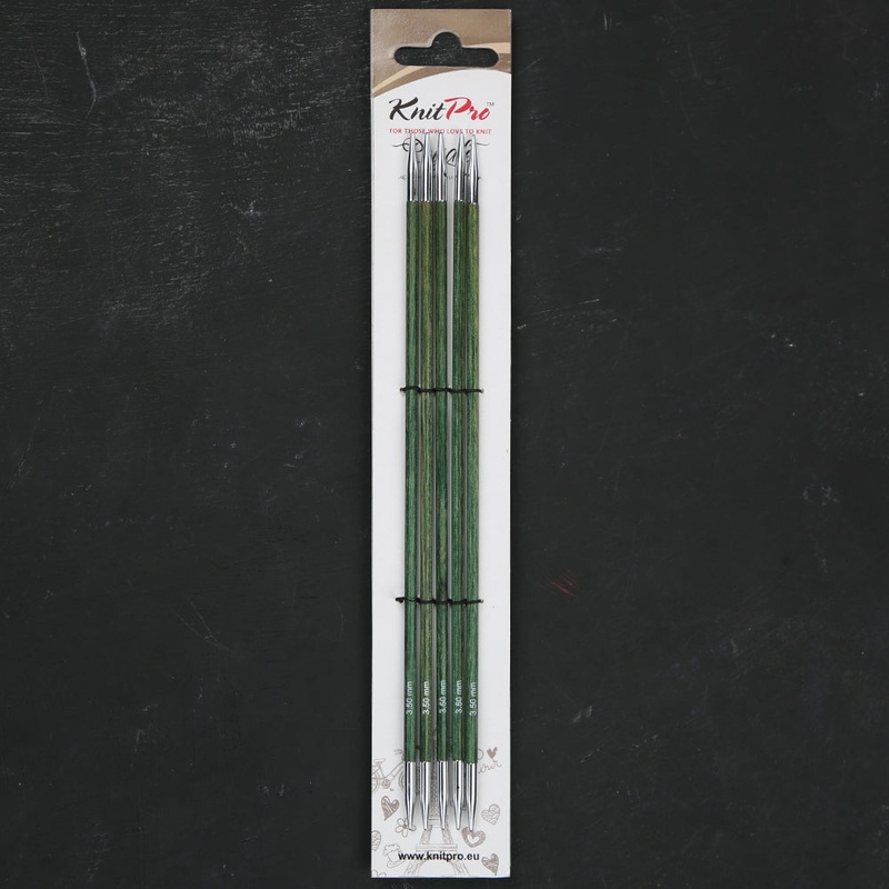 KnitPro Royale 3.5 mm 20 cm Wooden Double Pointed Needles, Aquamarine – 29035