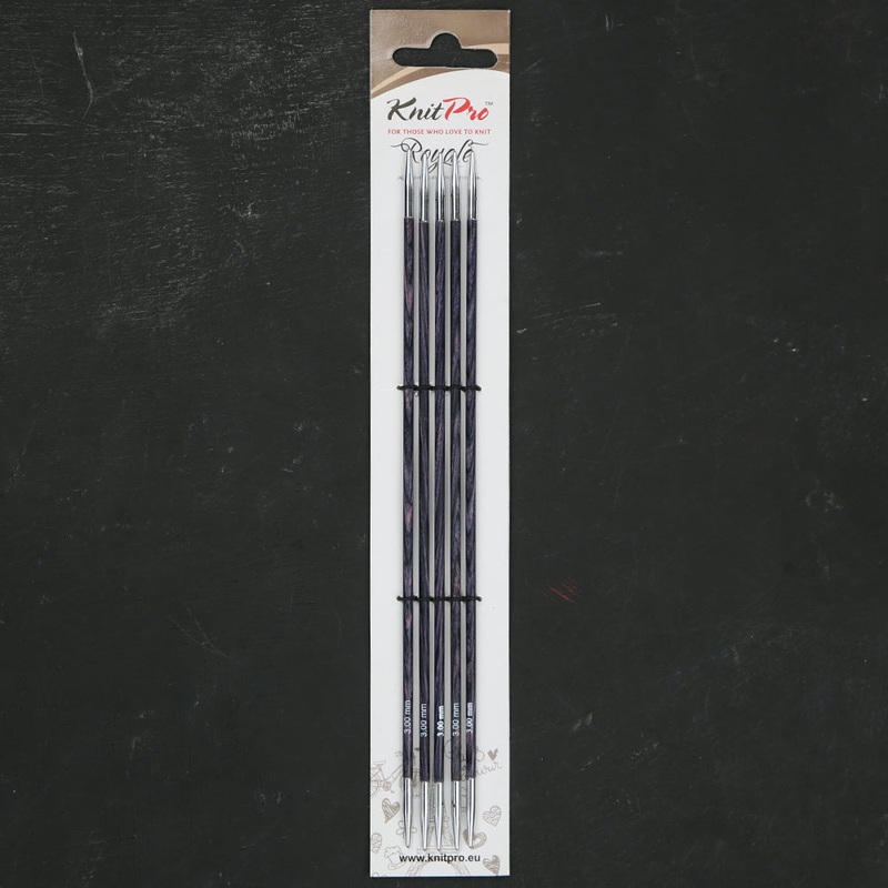 KnitPro Royale 3 mm 20 cm Wooden Double Pointed Needles, Purple Passion – 29033