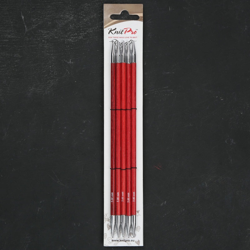 KnitPro Royale 5 mm 20 cm Wooden Double Pointed Needles, Cherry Blossom – 29039