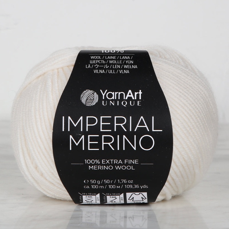 YarnArt IMPERIAL MERINO Knitting Yarn, Cream – 3302
