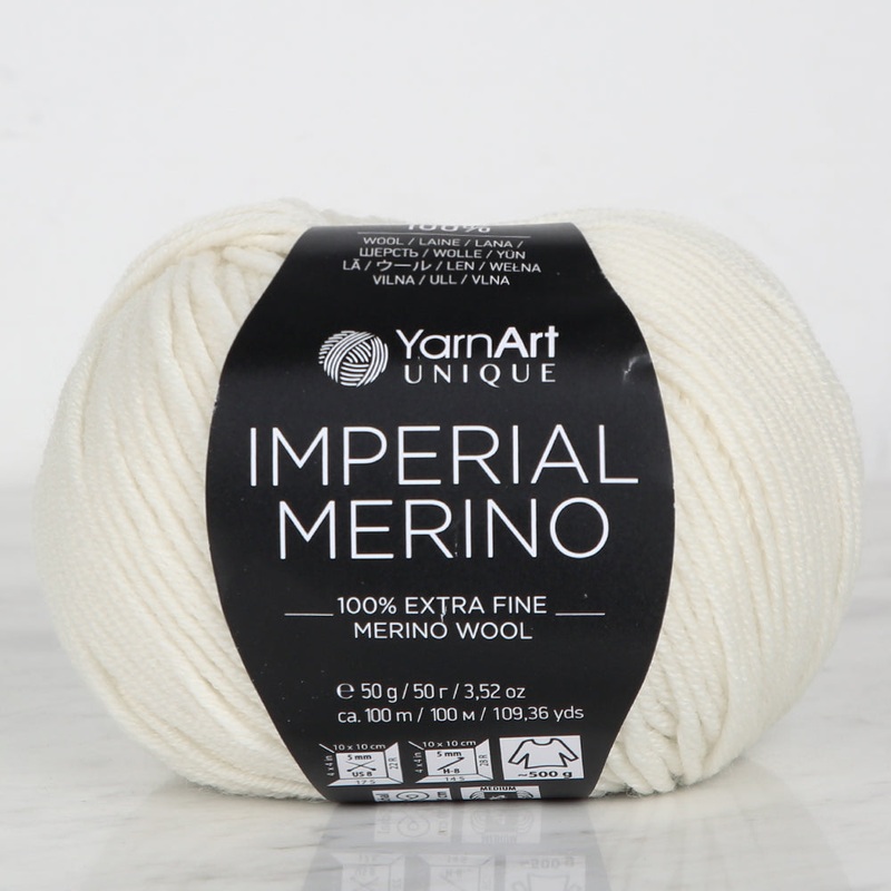 YarnArt IMPERIAL MERINO Knitting Yarn, Cream – 3303