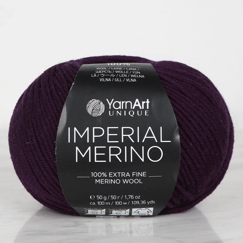 YarnArt IMPERIAL MERINO Knitting Yarn, Eggplant purple – 3320