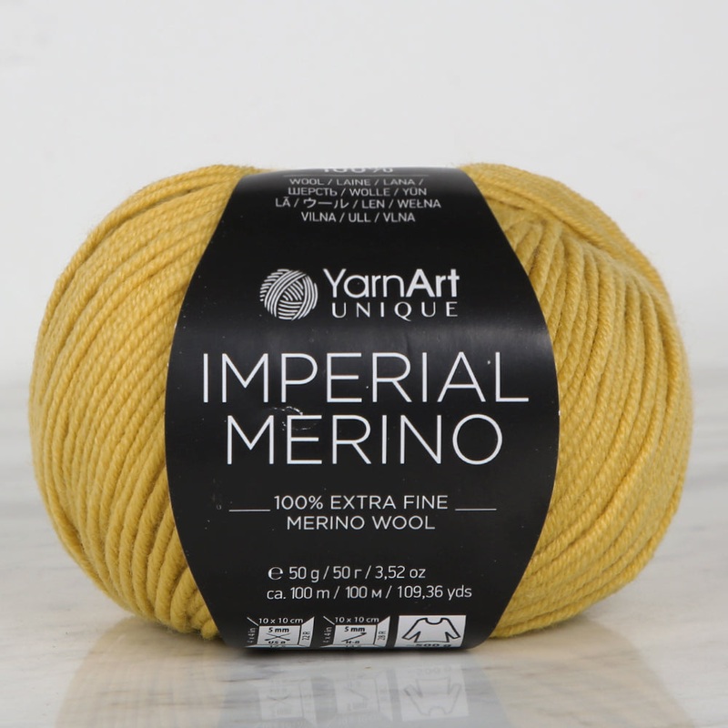 YarnArt IMPERIAL MERINO Knitting Yarn, Mustard – 3309