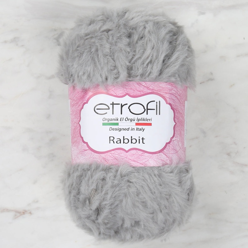 Etrofil Rabbit Fur Yarn,Grey – 79128