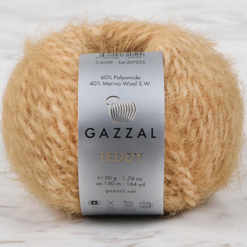 Gazzal Teddy Hand Knitting Yarn, Beige – 6539