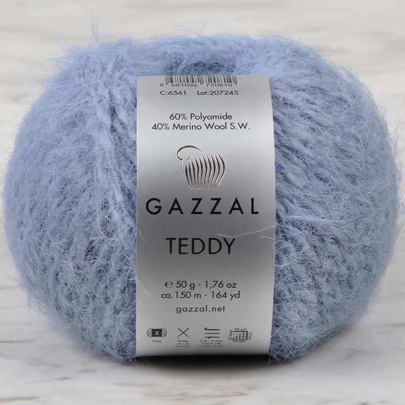 Gazzal Teddy Hand Knitting Yarn, Blue – 6561