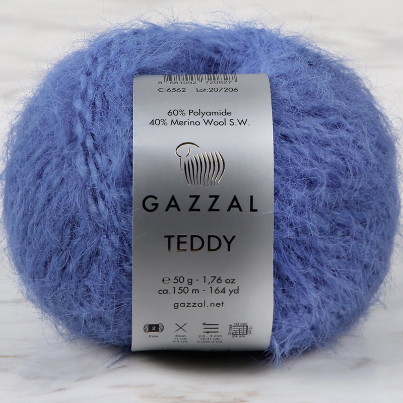 Gazzal Teddy Hand Knitting Yarn, Blue – 6562