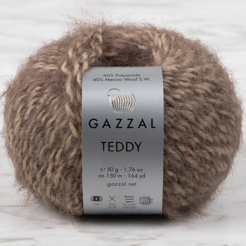 Gazzal Teddy Hand Knitting Yarn, Brown – 6540