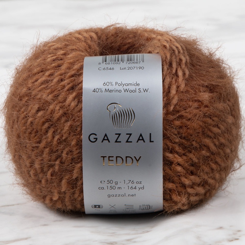 Gazzal Teddy Hand Knitting Yarn, Cinnamon – 6546