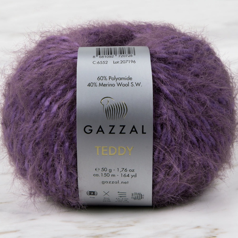 Gazzal Teddy Hand Knitting Yarn, Eggplant Purple – 6552
