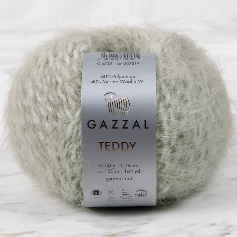 Gazzal Teddy Hand Knitting Yarn, Green – 6535