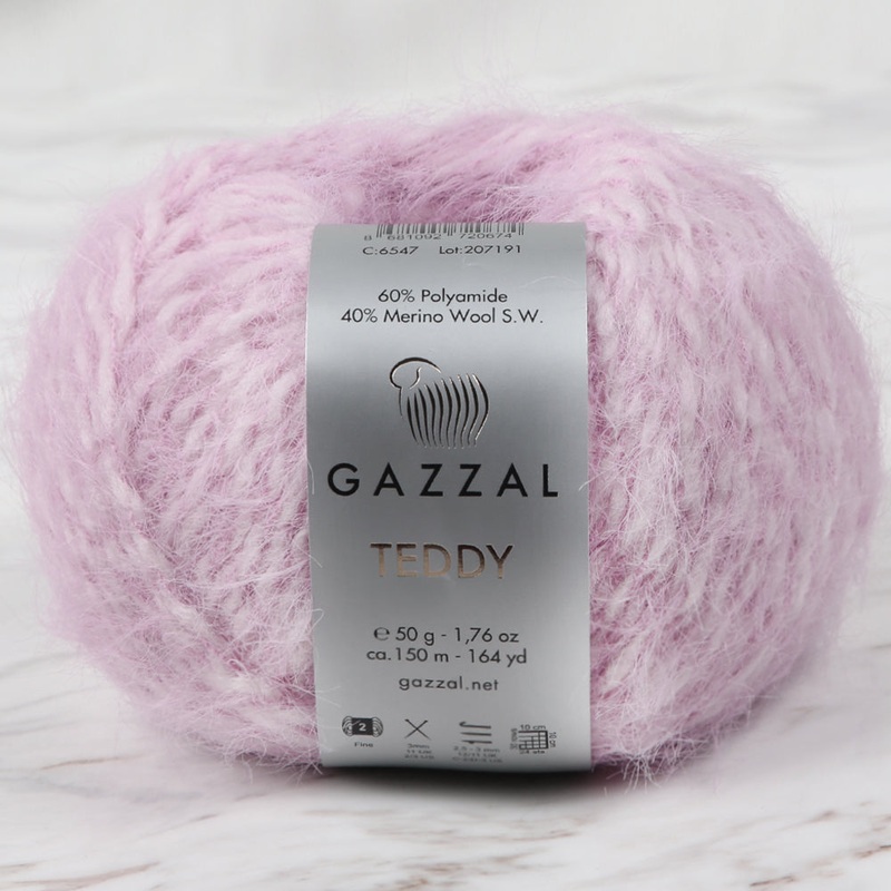 Gazzal Teddy Hand Knitting Yarn, Lilac – 6547