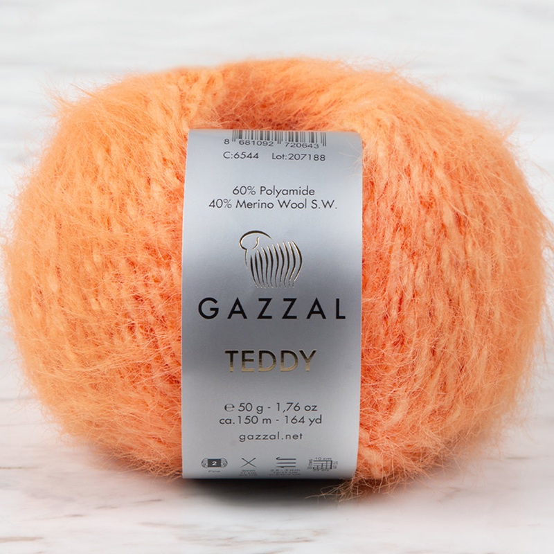 Gazzal Teddy Hand Knitting Yarn, Orange – 6544
