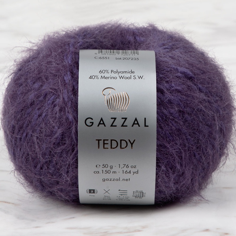 Gazzal Teddy Hand Knitting Yarn, Purple – 6551