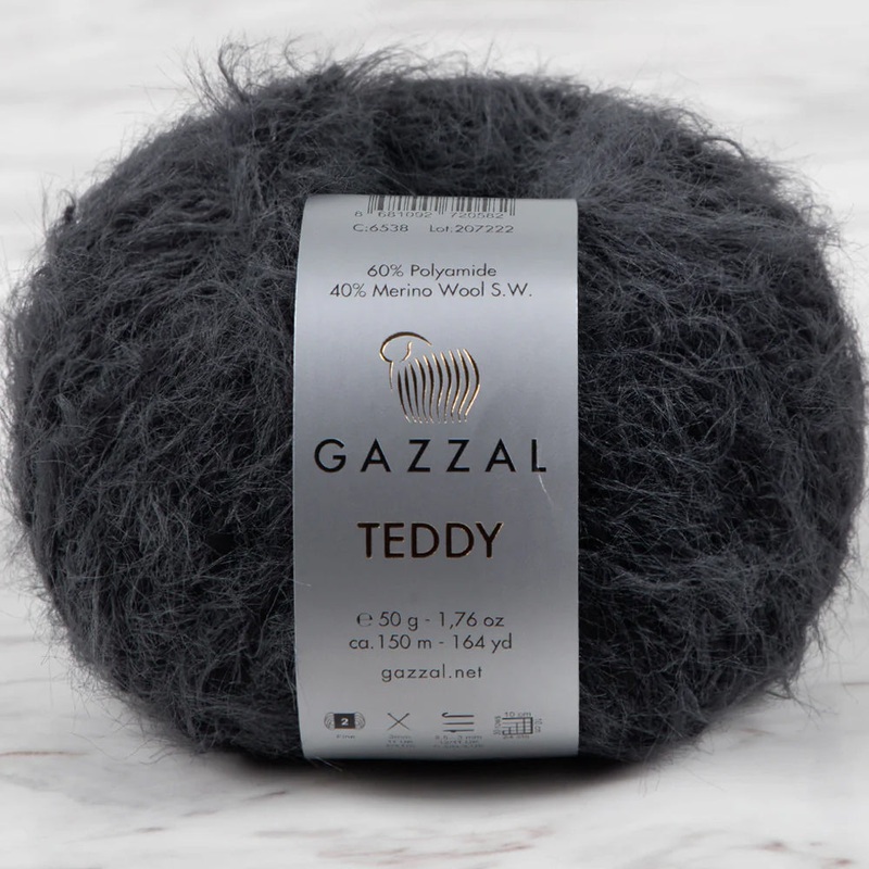 Gazzal Teddy Hand Knitting Yarn, Smoke – 6538