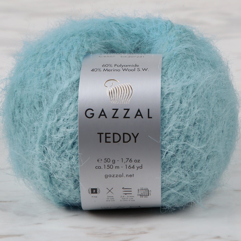 Gazzal Teddy Hand Knitting Yarn, Turquoise – 6557