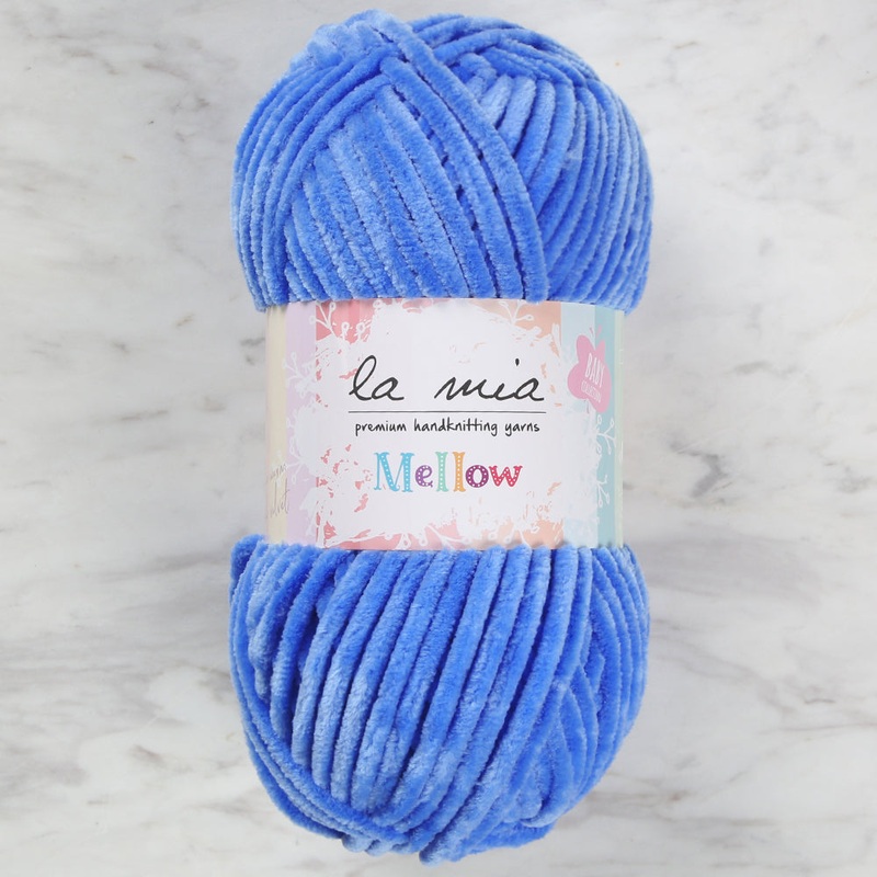 La Mia Mellow Chenille Yarn, Blue – 958