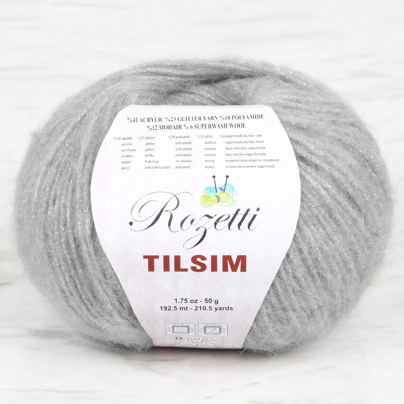 Rozetti Tlsm Glittery Hand Knitting Yarn Grey – 362-12