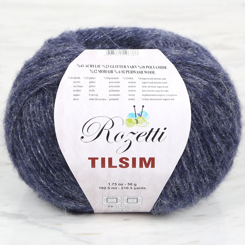 Rozetti Tlsm Glittery Hand Knitting Yarn Navy Blue – 362-10