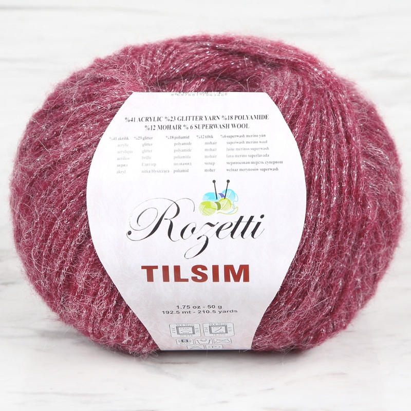 Rozetti Tlsm Glittery Hand Knitting Yarn Red – 362-06