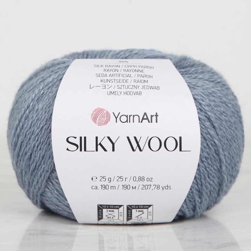 YarnArt SILKY WOOL Hand Knitting Yarn, denim blue – 331