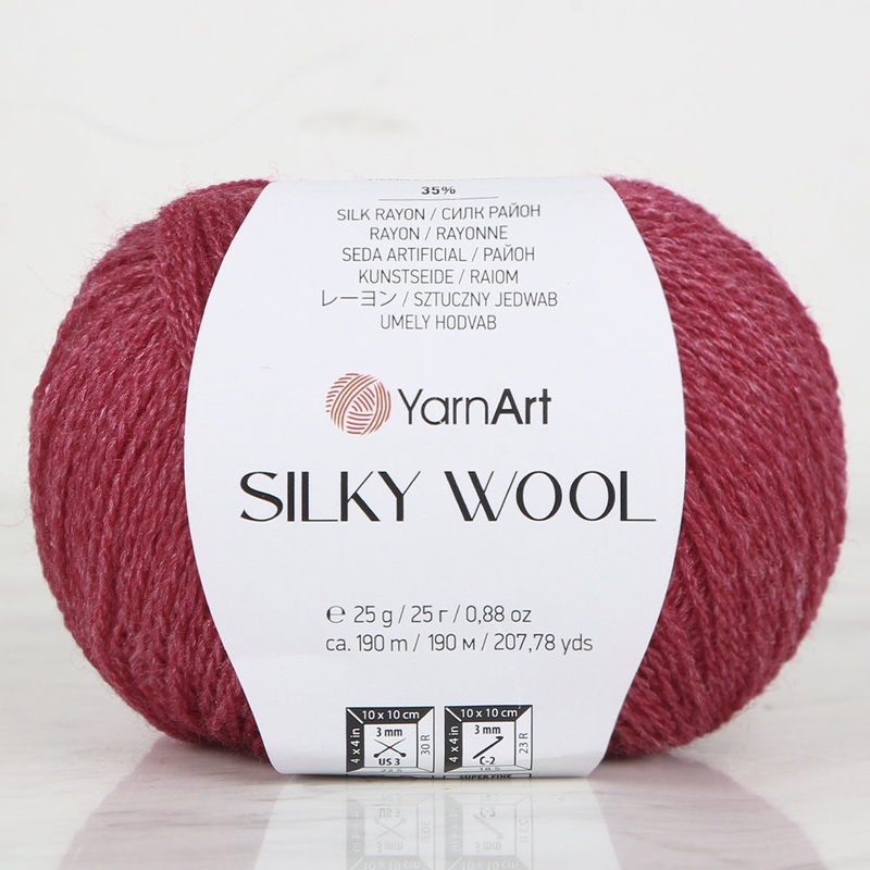YarnArt SILKY WOOL Hand Knitting Yarn, Fuchsia – 333