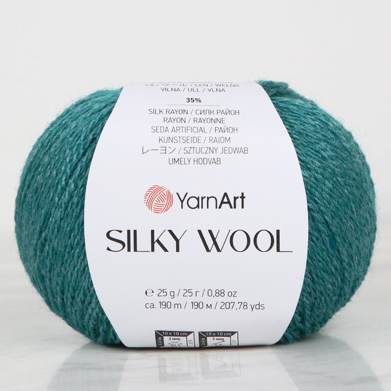 YarnArt SILKY WOOL Hand Knitting Yarn, Green – 339