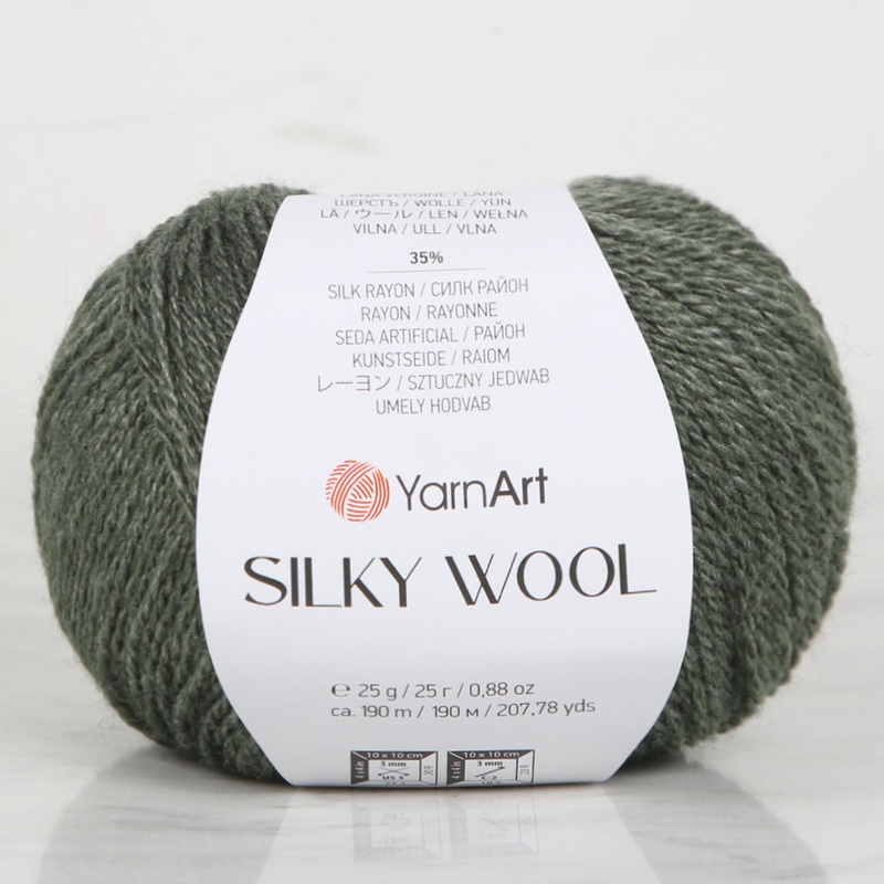 YarnArt SILKY WOOL Hand Knitting Yarn, Green – 346