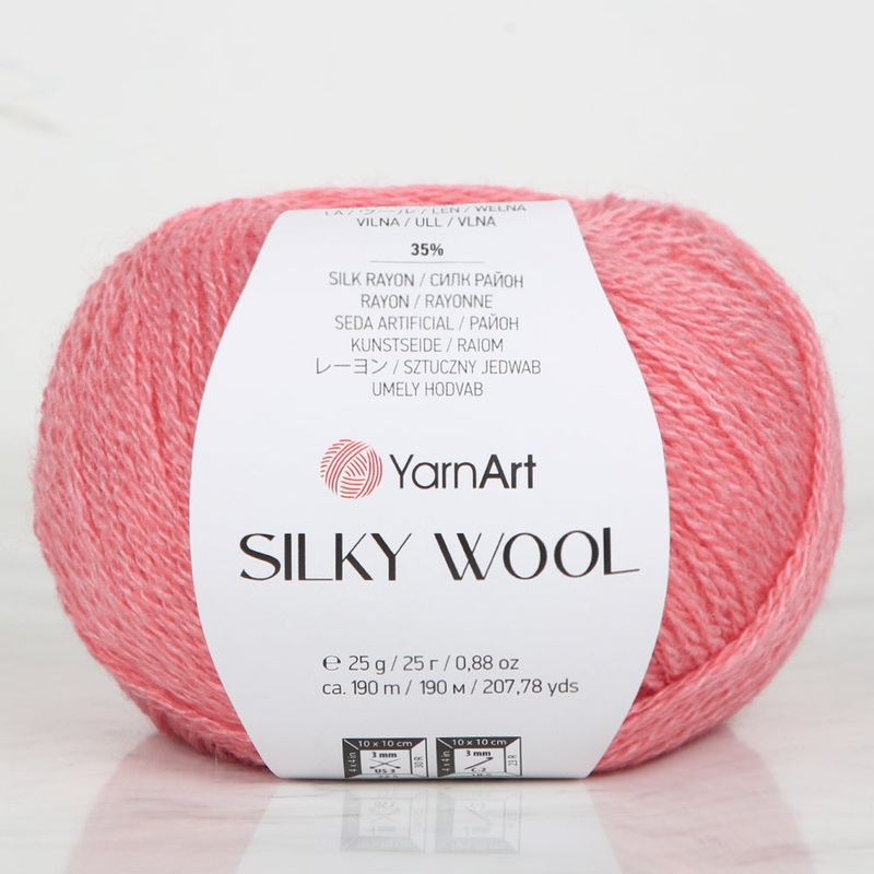 YarnArt SILKY WOOL Hand Knitting Yarn, Maroon – 332