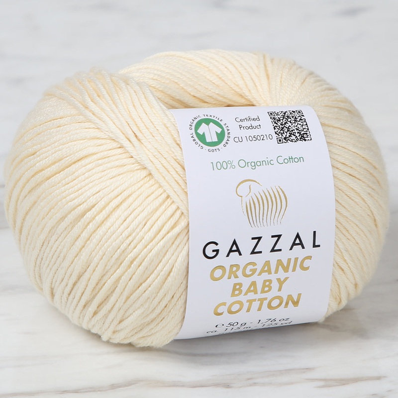 Gazzal Organic Baby Cotton Yarn, Cream – 439