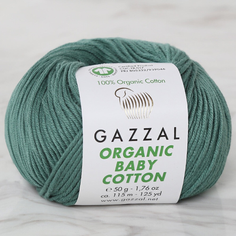 Gazzal Organic Baby Cotton Yarn, Green – 427