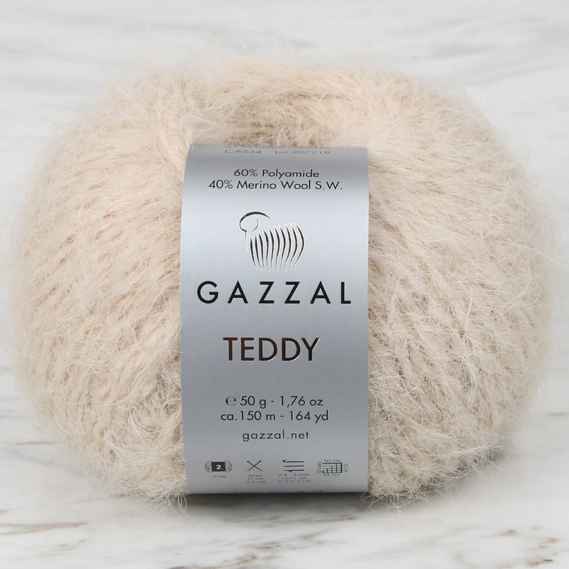 Gazzal Teddy Hand Knitting Yarn,Beige – 6534