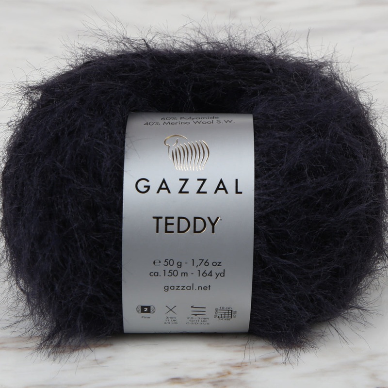 Gazzal Teddy Hand Knitting Yarn,Black – 6531