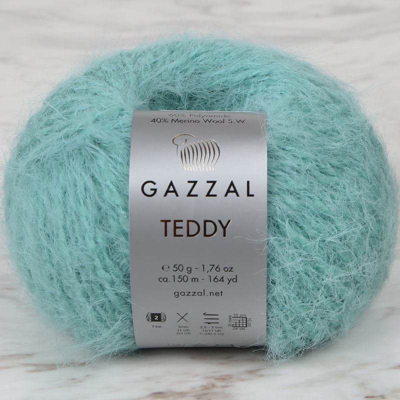 Gazzal Teddy Hand Knitting Yarn,Green – 6558