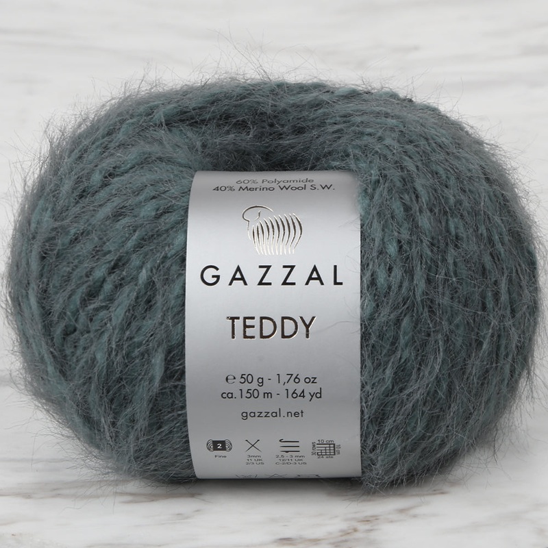 Gazzal Teddy Hand Knitting Yarn,Green – 6560