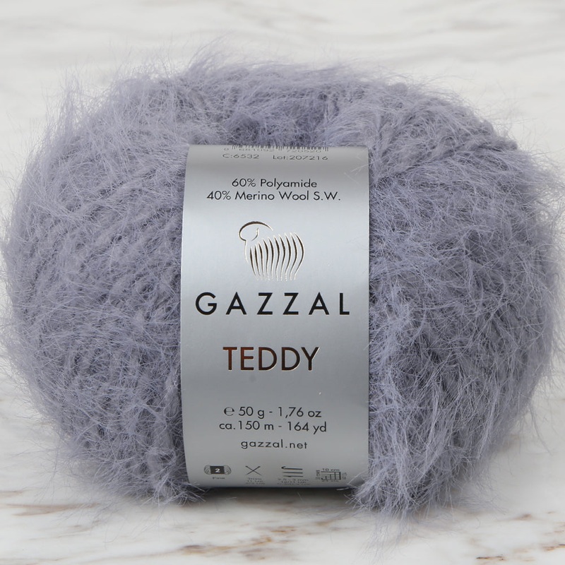 Gazzal Teddy Hand Knitting Yarn,Grey – 6532
