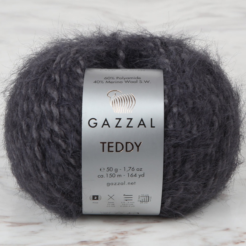 Gazzal Teddy Hand Knitting Yarn,Grey – 6537