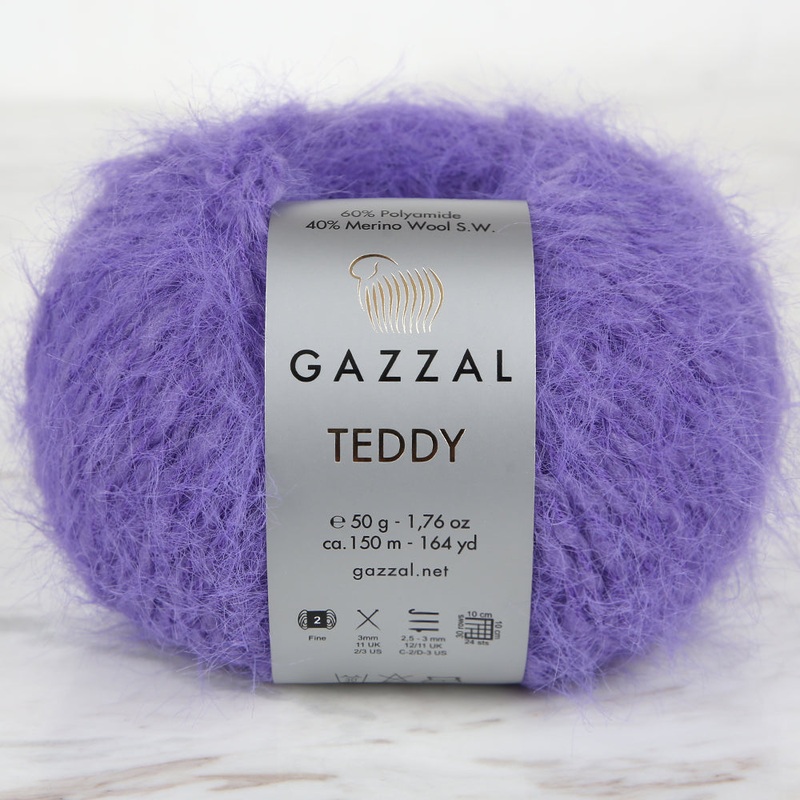 Gazzal Teddy Hand Knitting Yarn, Lilac – 6550