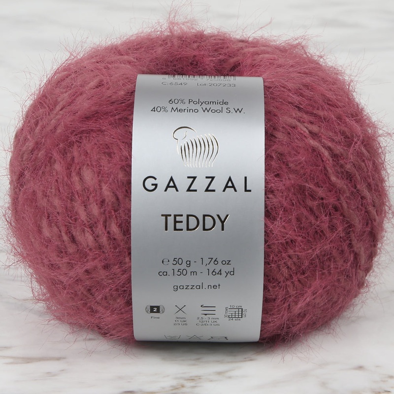 Gazzal Teddy Hand Knitting Yarn,Maroon – 6549