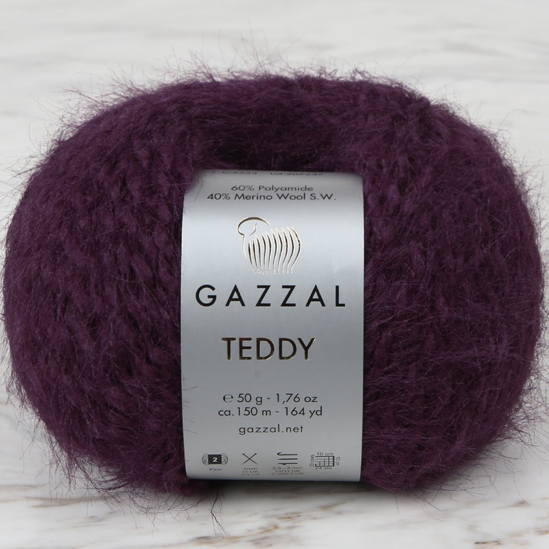 Gazzal Teddy Hand Knitting Yarn,Purple – 6553